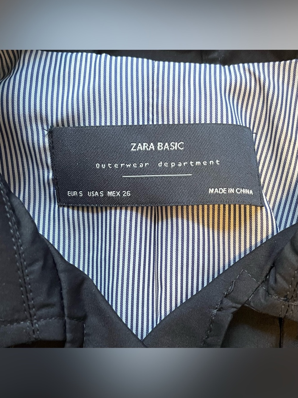 ZARA BASIC Black Cropped Double Breasted Trench Jacket Women’s Size S - Picture 5 of 7